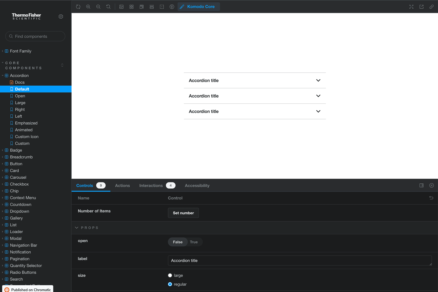 Komodo Accordion Component